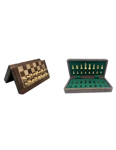 JEU ECHECS PLIANT EN BOIS 18CM