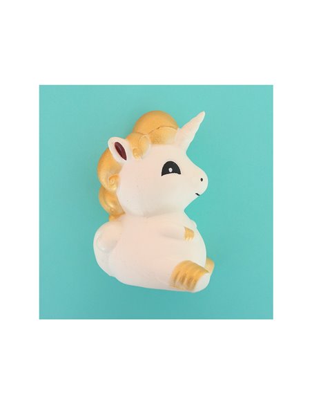 Gros squishy antistress - licorne blanche et dorée - la petite épicerie
