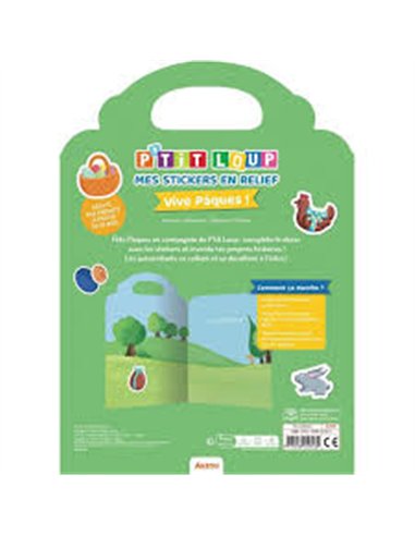 P'tit loup - Mes stickers en relief - Vive pâques