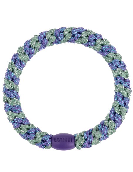 Kknekki Purple green glitter stripe