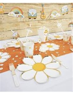 SERVIETTES 32X32CM MARGUERITE HIPPY PARTY X 16 2