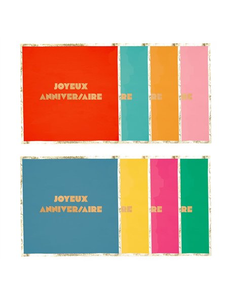 SERVIETTES MULTI JOYEUX ANNIVERSAIRE  X 16	