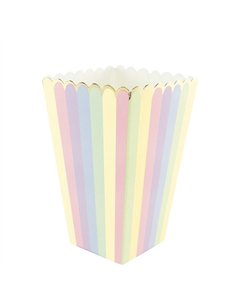 BOITES A POP-CORN ARC EN CIEL ET OR X 8