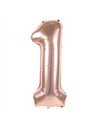 BALLON MYLAR CHIFFRE 1 ROSE GOLD 86CM	