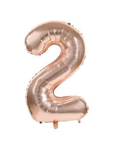 BALLON MYLAR CHIFFRE 2 ROSE GOLD 86CM	