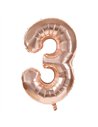 BALLON MYLAR CHIFFRE 3 ROSE GOLD 86CM	