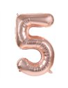 BALLON MYLAR CHIFFRE 5 ROSE GOLD 86CM
