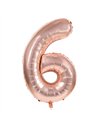 BALLON MYLAR CHIFFRE 6 ROSE GOLD 86CM	