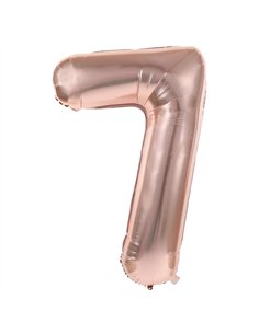 BALLON MYLAR CHIFFRE 7 ROSE GOLD 86CM	