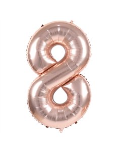 BALLON MYLAR CHIFFRE 8 ROSE GOLD 86CM	