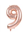 BALLON MYLAR CHIFFRE 9 ROSE GOLD 86CM	