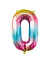 BALLON MYLAR CHIFFRE 0 IRISE PASTEL 86CM	