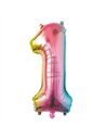 BALLON MYLAR CHIFFRE 1 IRISE PASTEL 86CM	