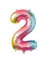 BALLON MYLAR CHIFFRE 2 IRISE PASTEL 86CM	