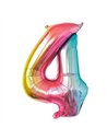 BALLON MYLAR CHIFFRE 4 IRISE PASTEL 86CM	