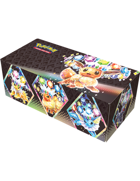 Pokémon EV8.5 : Coffret de rangement surprise évolutions prismatiques (4 boosters)
