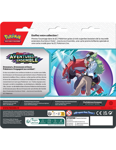 Pokémon EV09 : pack 3 boosters aventures ensemble