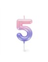 Bougie Pour Gâteau - Happy Birthday Candle - PINK - 5 - LEGAMI