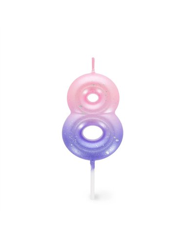 Bougie Pour Gâteau - Happy Birthday Candle - PINK - 8 - LEGAMI