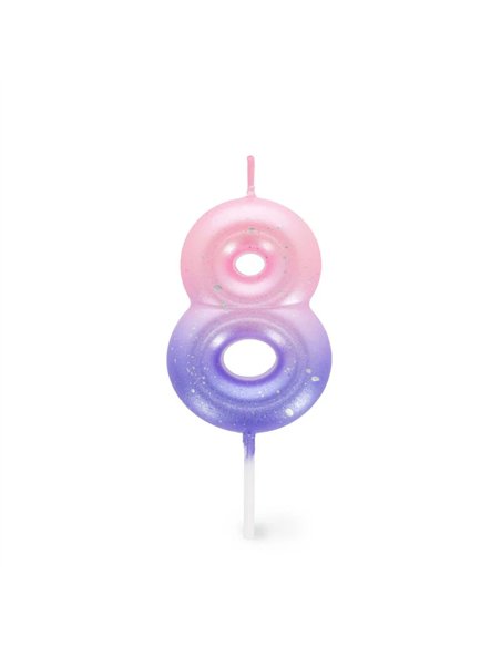 Bougie Pour Gâteau - Happy Birthday Candle - PINK - 8 - LEGAMI