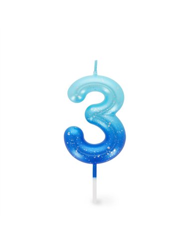 Bougie Pour Gâteau - Happy Birthday Candle - Blue - 3 - LEGAMI