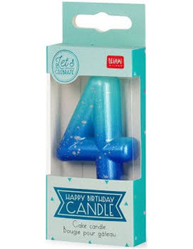 Bougie Pour Gâteau - Happy Birthday Candle - blue - 4 - LEGAMI