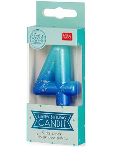 Bougie Pour Gâteau - Happy Birthday Candle - blue - 4 - LEGAMI