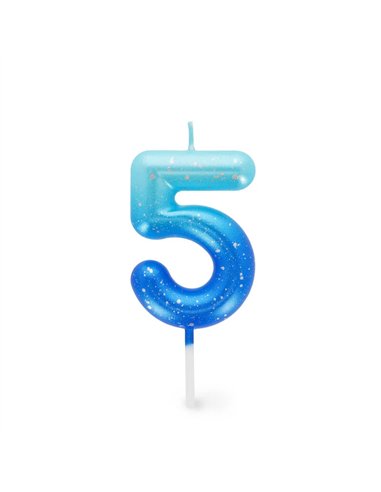 Bougie Pour Gâteau - Happy Birthday Candle - Blue - 5 - LEGAMI