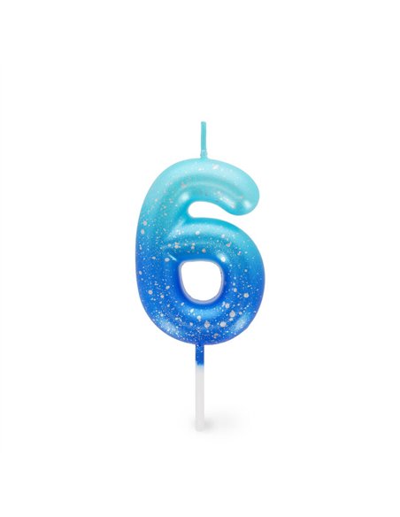 Bougie Pour Gâteau - Happy Birthday Candle - Blue - 6 - LEGAMI
