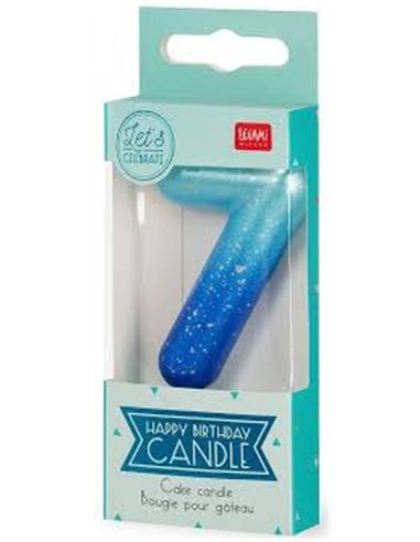 Bougie Pour Gâteau - Happy Birthday Candle - blue - 7 - LEGAMI