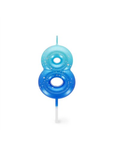 Bougie Pour Gâteau - Happy Birthday Candle - Blue - 8 - LEGAMI