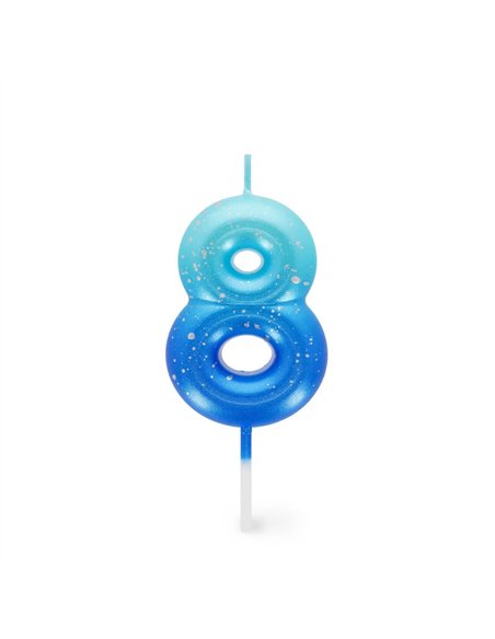 Bougie Pour Gâteau - Happy Birthday Candle - Blue - 8 - LEGAMI