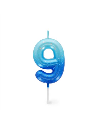 Bougie Pour Gâteau - Happy Birthday Candle - Blue - 9 - LEGAMI