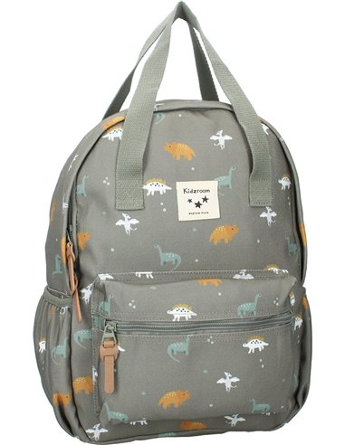 Sac à dos enfant anses 36x27x12cm dinosaures vert