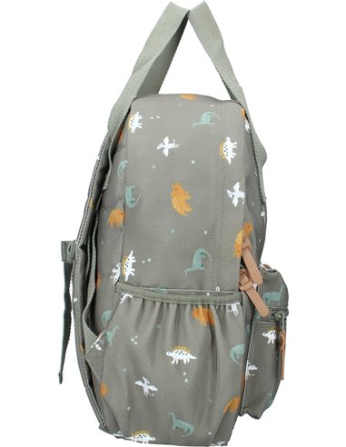 Sac à dos enfant anses 36x27x12cm dinosaures vert