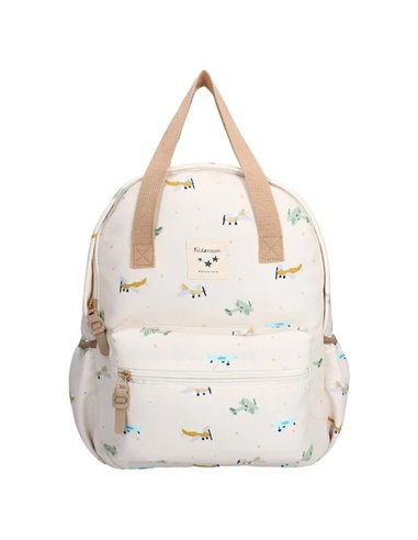 Sac à dos enfant à anses 36x27x12cm avions écru
