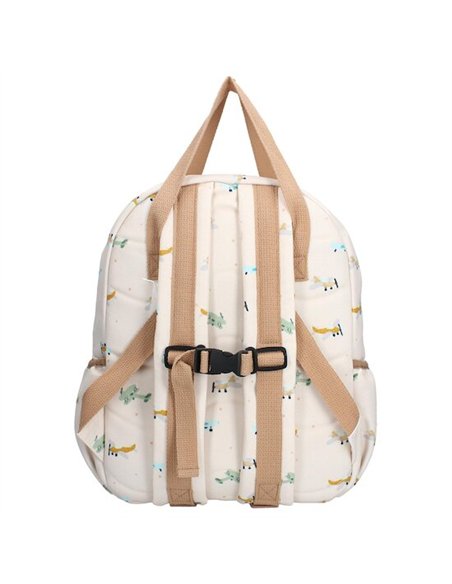 Sac à dos enfant à anses 36x27x12cm avions écru