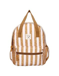 Sac à dos enfant anses 36x27x12cm rayures caramel