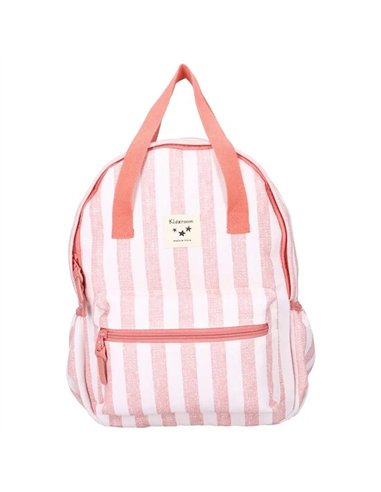 Sac à dos enfant à anses 36x27x12cm rayures roses