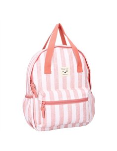 Sac à dos enfant à anses 36x27x12cm rayures roses 2