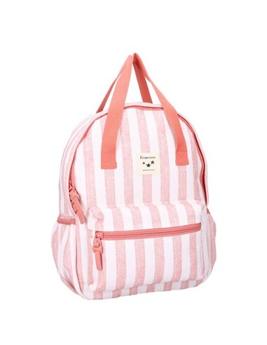 Sac à dos enfant à anses 36x27x12cm rayures roses