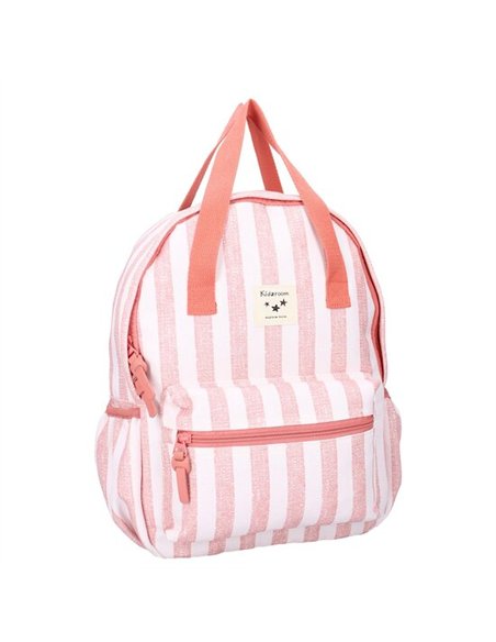 Sac à dos enfant à anses 36x27x12cm rayures roses