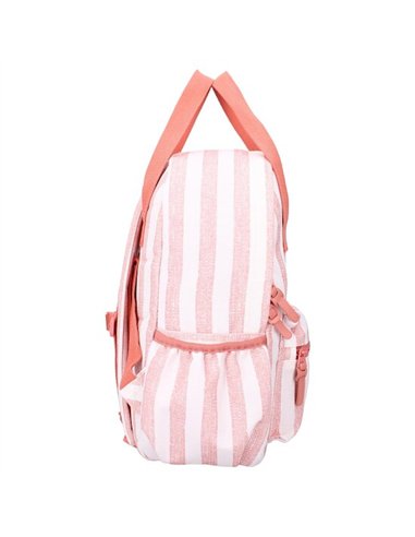 Sac à dos enfant à anses 36x27x12cm rayures roses