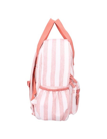 Sac à dos enfant à anses 36x27x12cm rayures roses