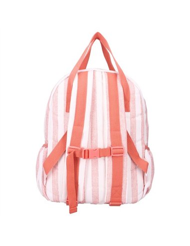 Sac à dos enfant à anses 36x27x12cm rayures roses