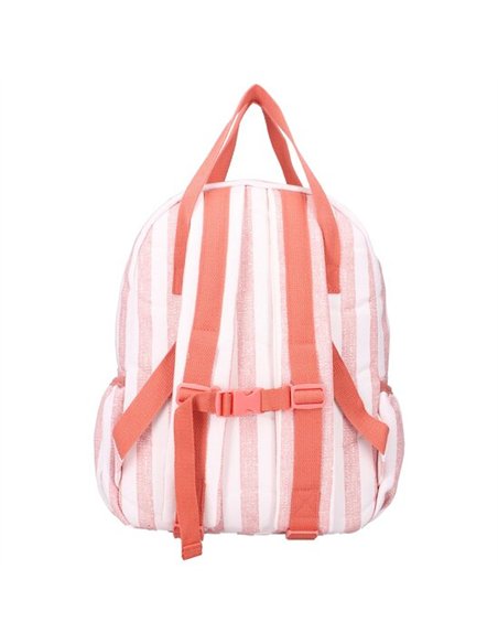 Sac à dos enfant à anses 36x27x12cm rayures roses