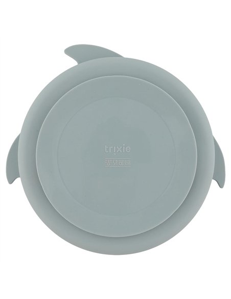 Assiette avec ventouse en silicone et compartiments - Mr. Shark - Trixie