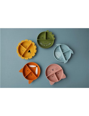 Assiette avec ventouse en silicone et compartiments - Mr. Shark - Trixie