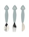 Couverts 3 pièces en silicone - Mr. Shark - Trixie