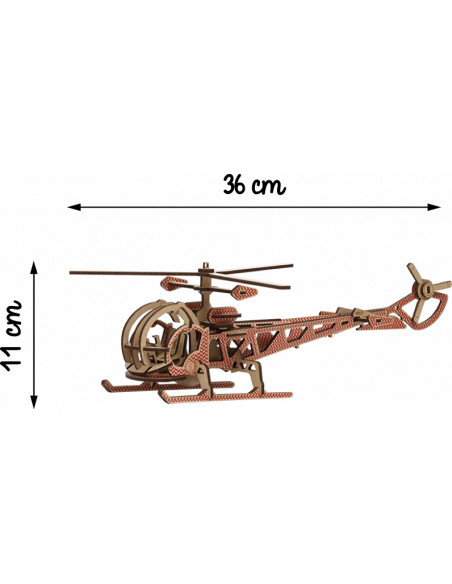 Maquette Hélicoptère à monter rouge